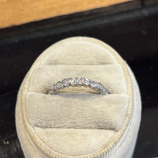 Vintage Heart Shaped Diamond Eternity Band