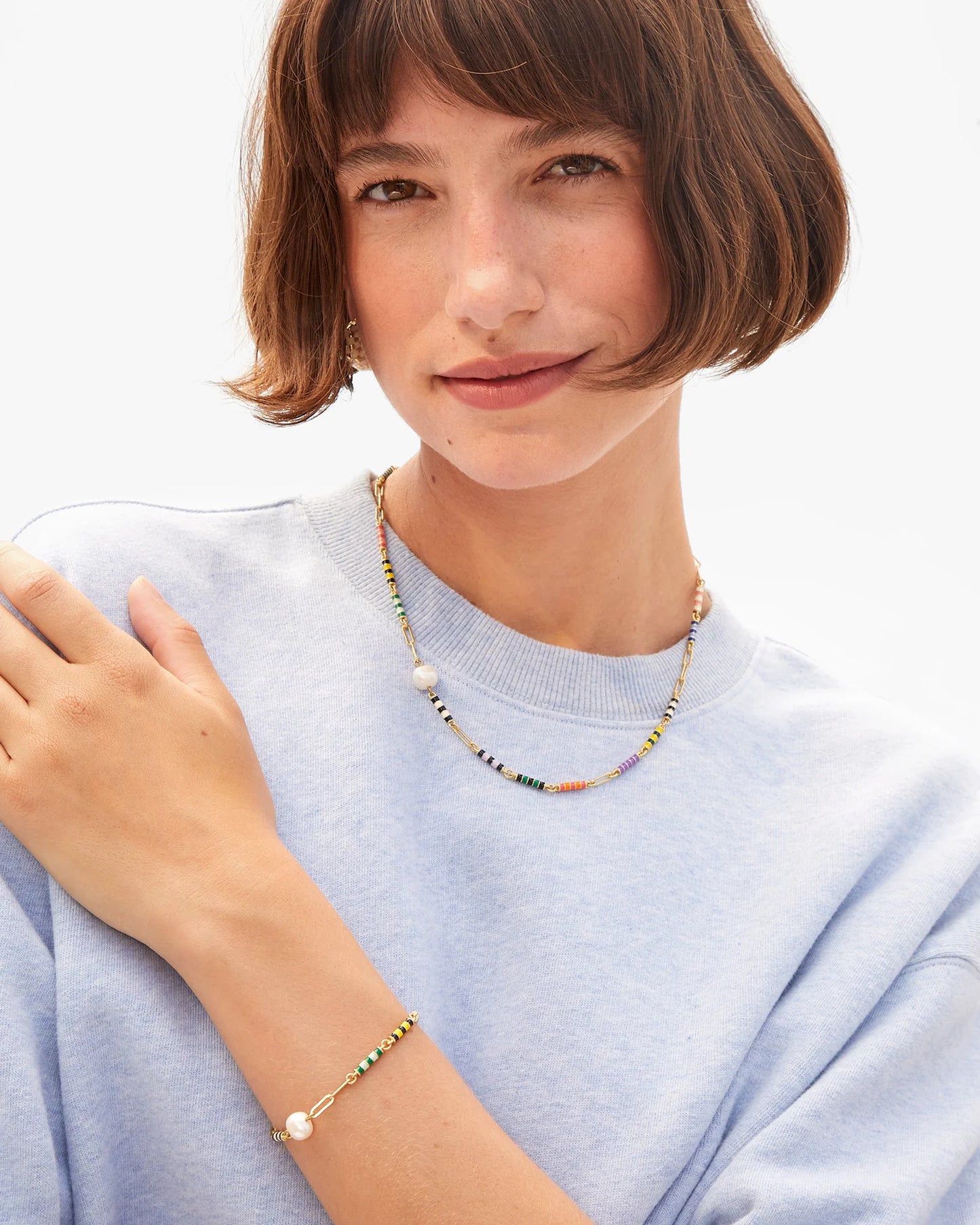 Le Stripe Pearl Necklace