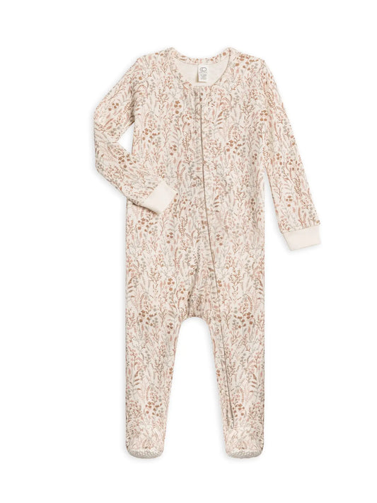 Marine/Dusty Mauve Floral Peyton Footed Sleeper