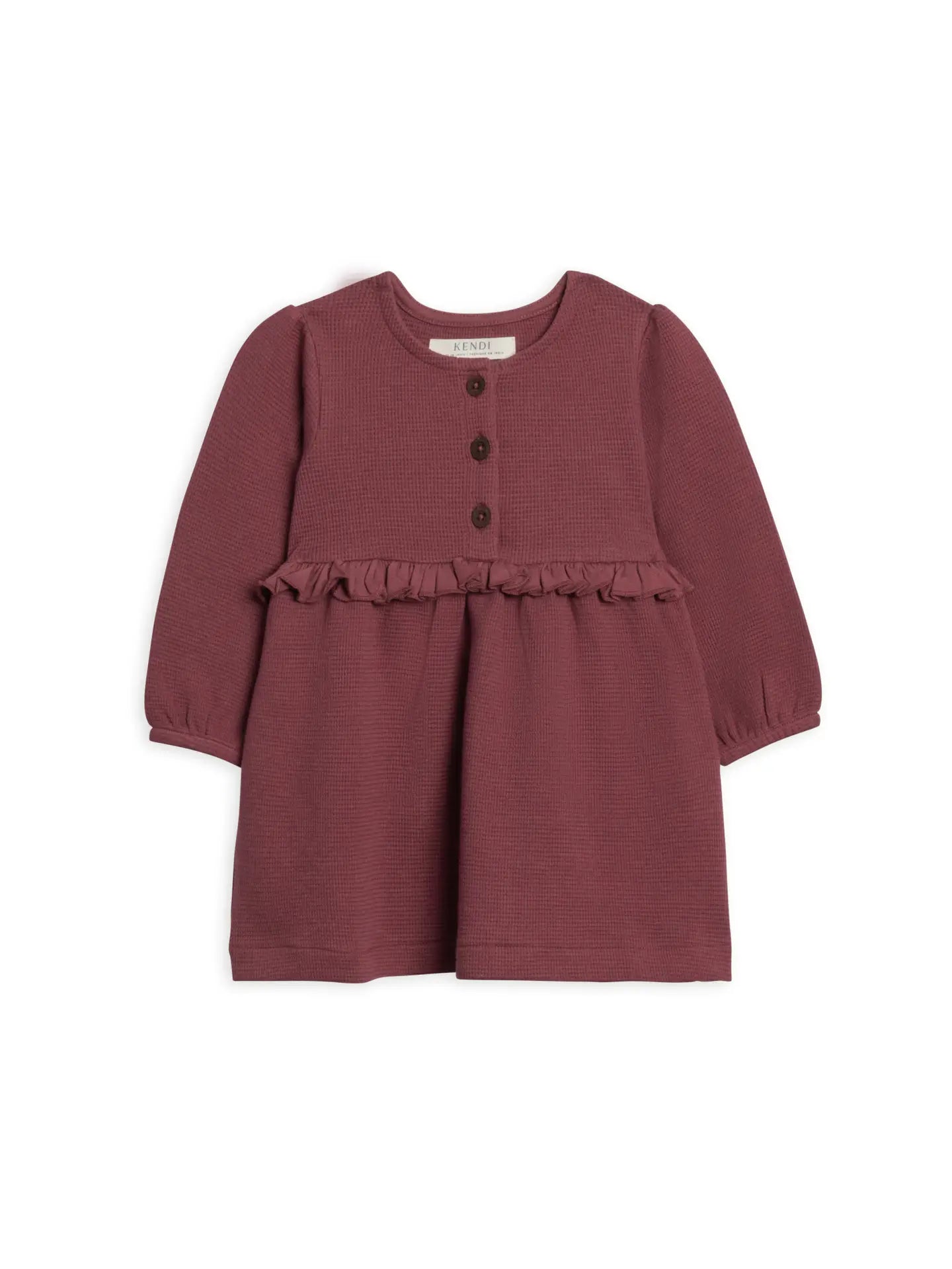 Nina Waffle Knit Ruffle Waist Dress