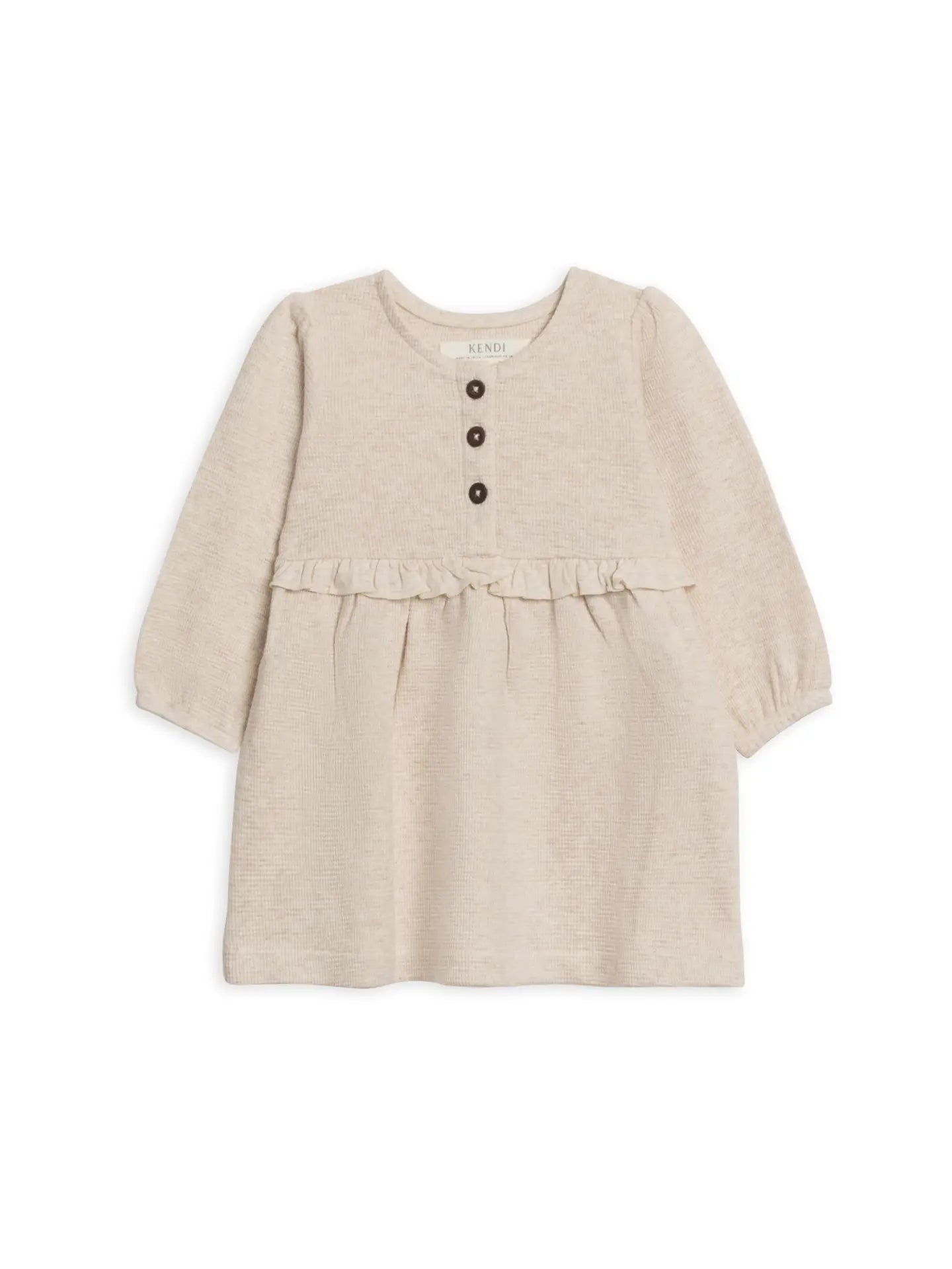 Nina Waffle Knit Ruffle Waist Dress
