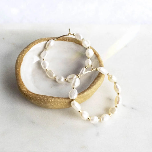 Ouroboros Pearl 2mm Hoops