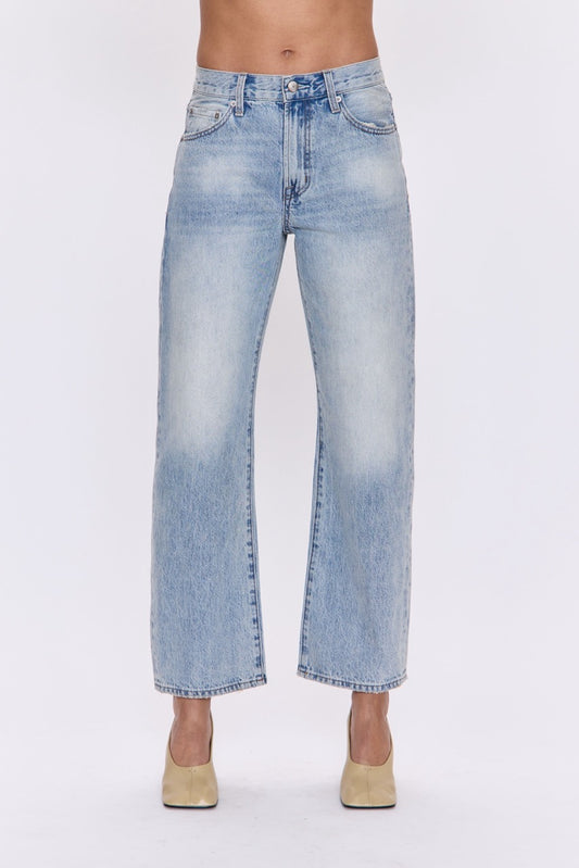 Lexi Mid Rise Bowed Straight Jeans