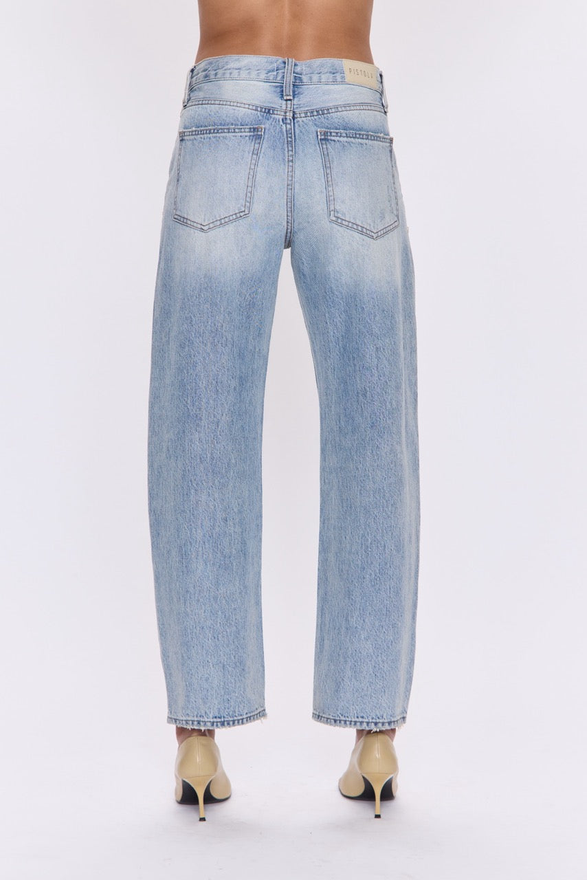 Lexi Mid Rise Bowed Straight Jeans