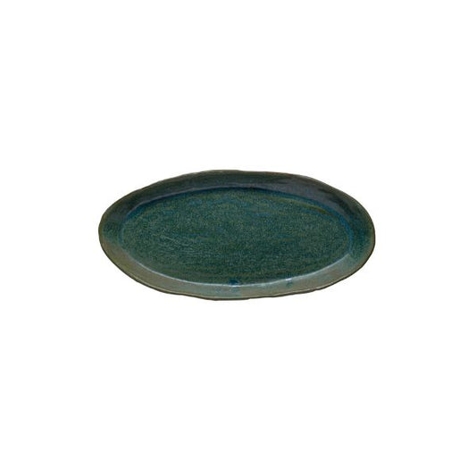 Green Oval Stoneware Platter