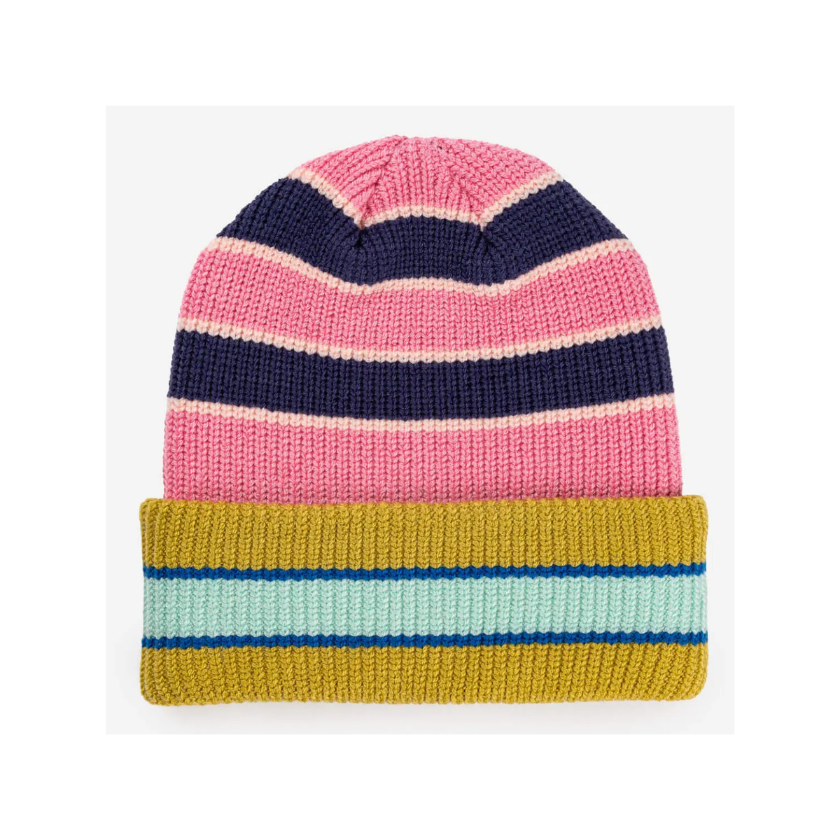 Zipper Stripe Plush Beanie