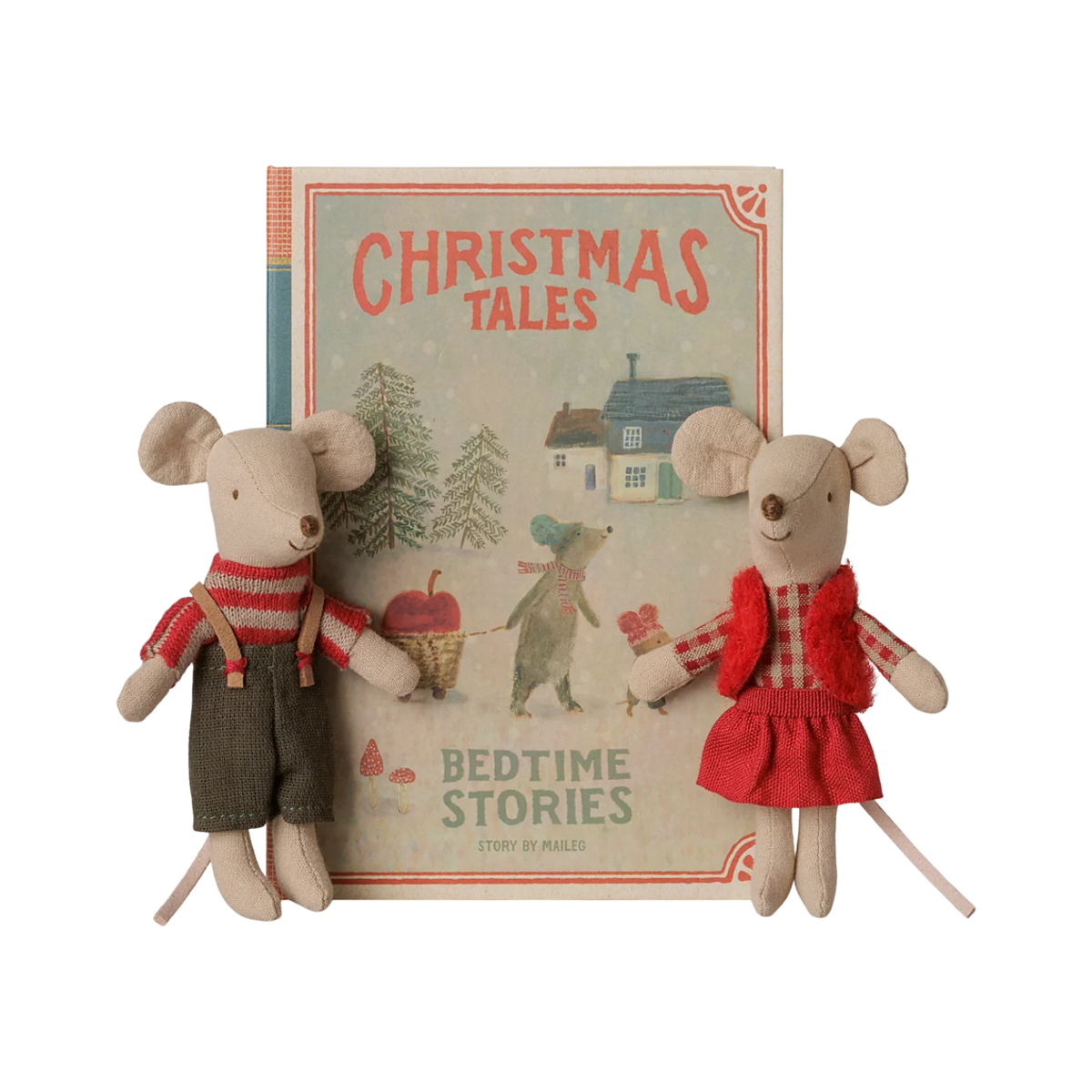 Christmas Twin Mice, Little Sister and Brother in Book