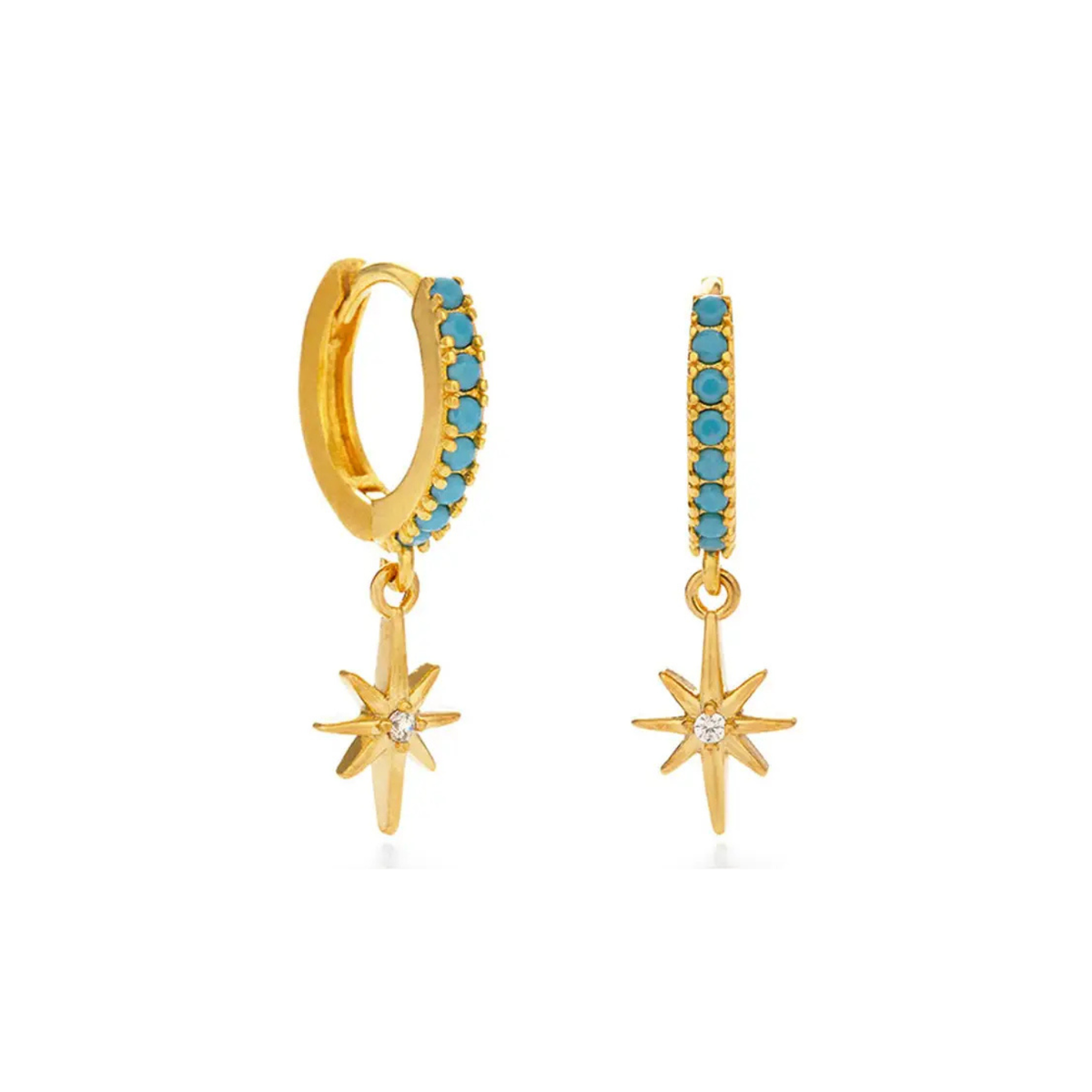 Evening Star Huggie Hoop Earrings