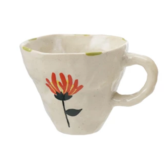 Hand-Painted Stoneware Mug