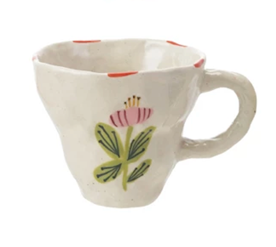 Hand-Painted Stoneware Mug
