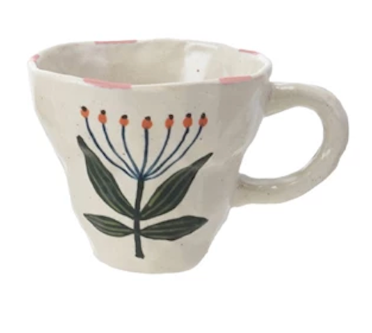 Hand-Painted Stoneware Mug