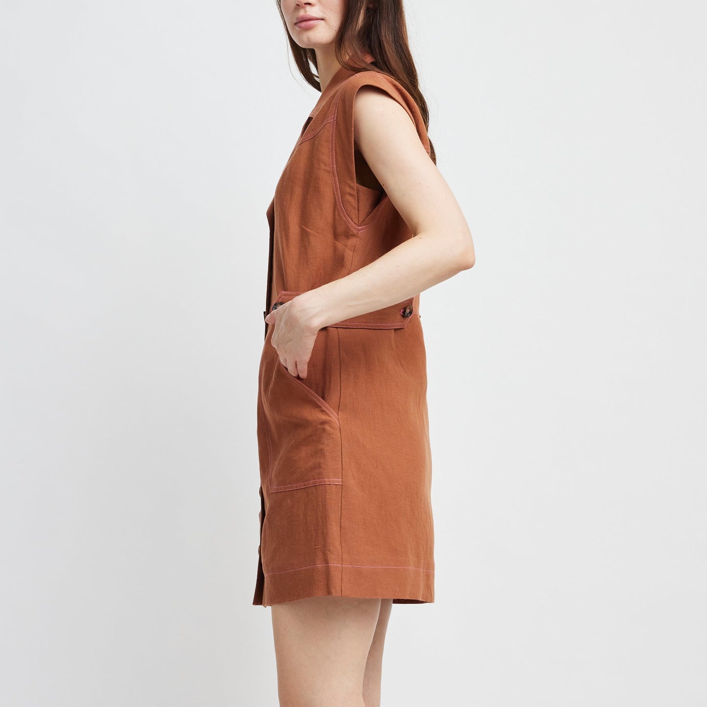 Ailany Buttoned Front Mini Dress