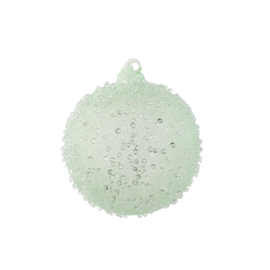 Mint Crystal Beaded Glass Ornament