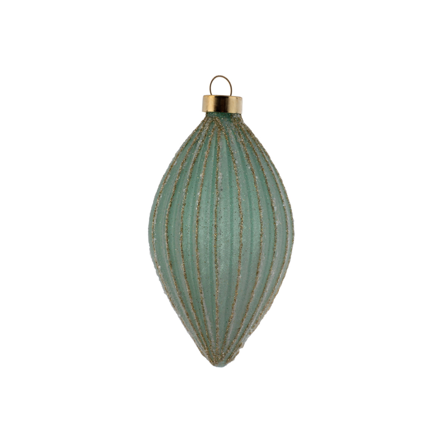 Gold Glitter Seafoam Fluted Ornament