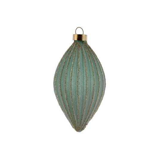 Gold Glitter Seafoam Fluted Ornament