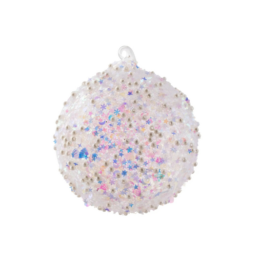 Iridescent Confetti Glass Clear Ornament