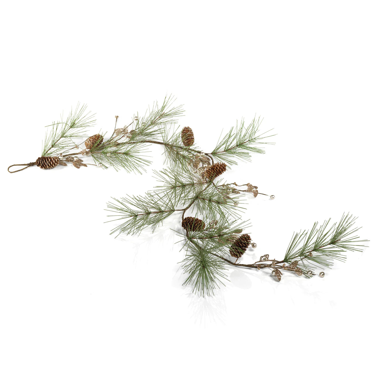 Needle Pine Tree with Glitter Branch Pine Cone Pick