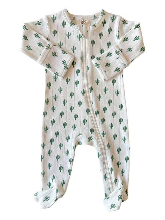 Cactus Organic Pointelle 2-Way Zip Footie