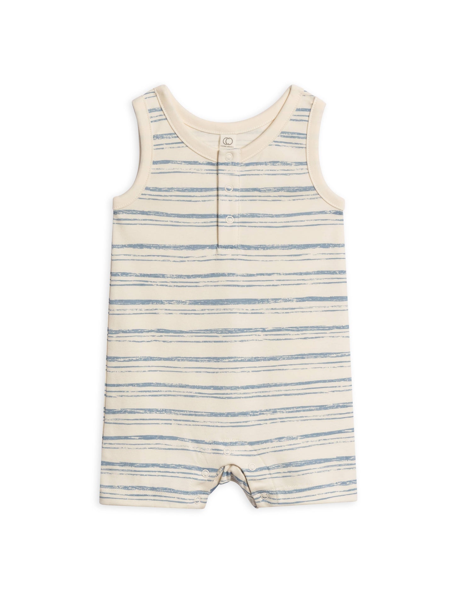 Wave Stripe Organic Baby Nile Romper