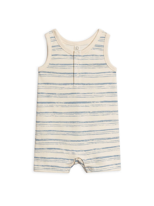 Wave Stripe Organic Baby Nile Romper