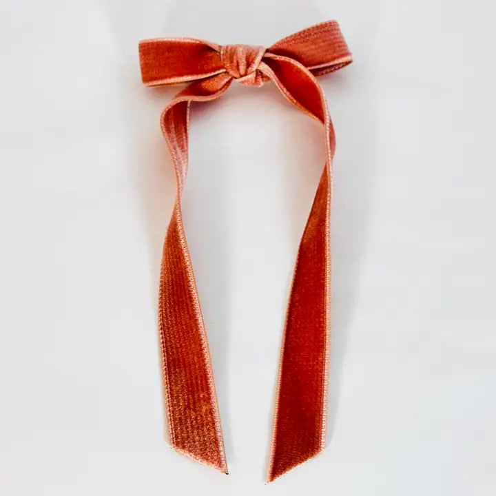 Velvet Ribbon Hair Bow Barrettes