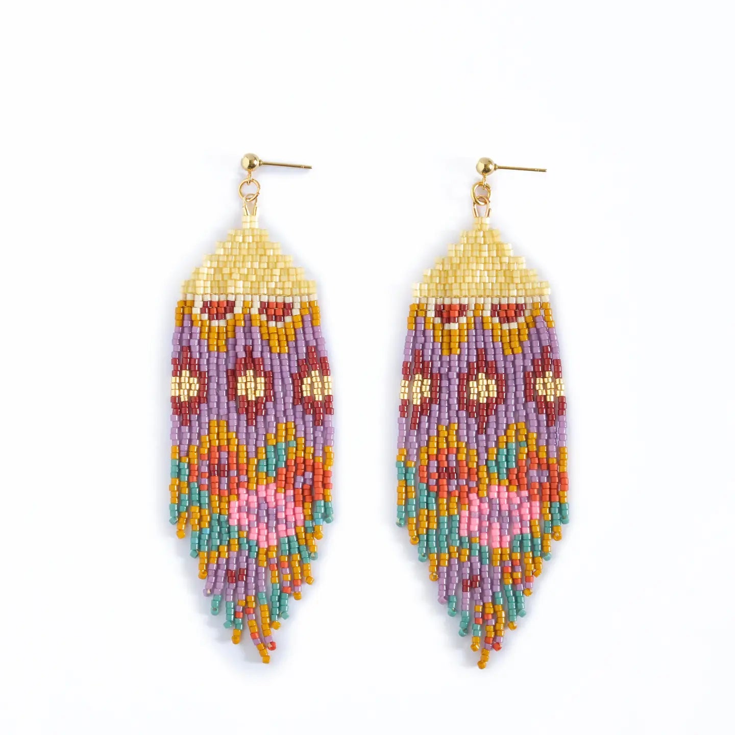Handwoven Huipil Fringe Earrings