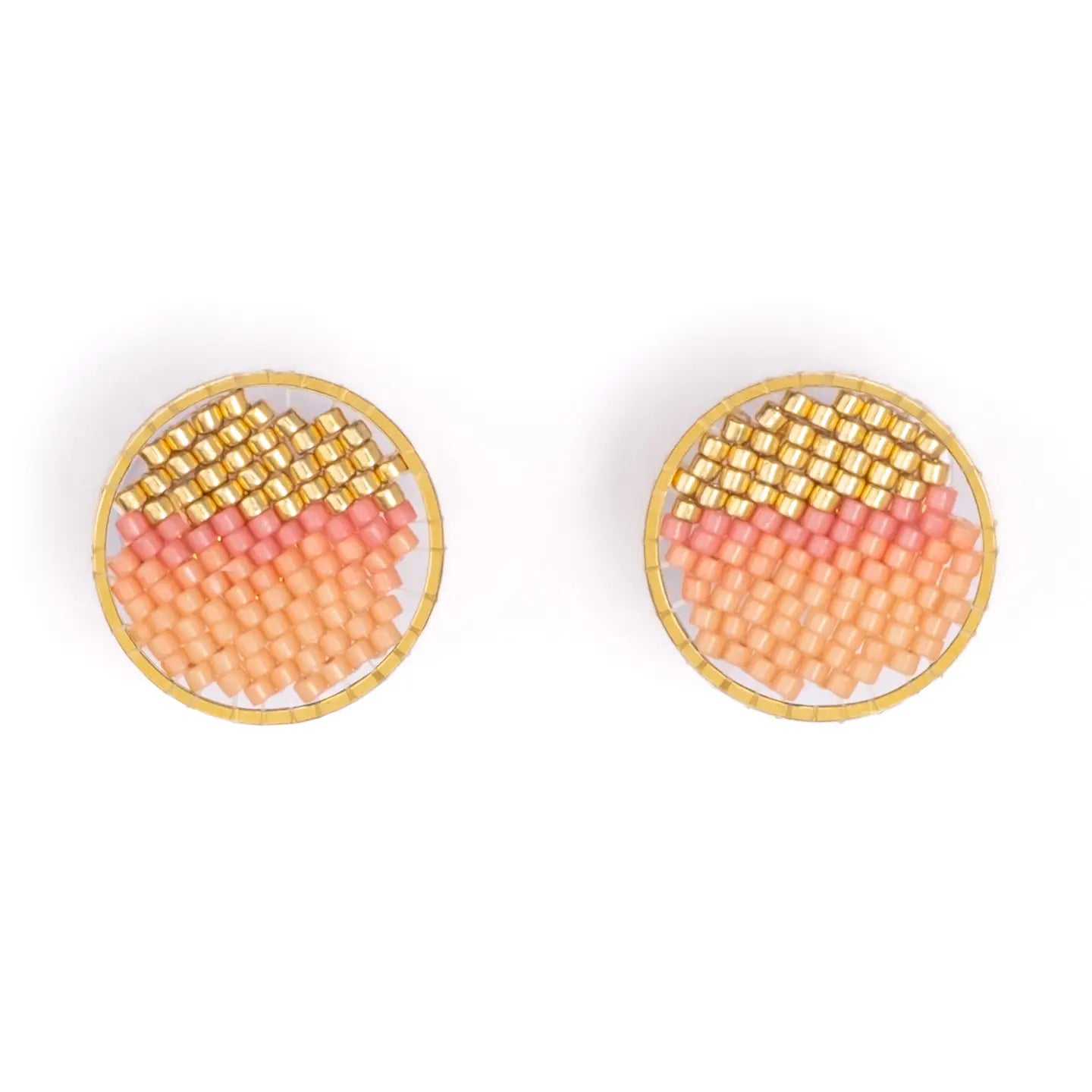 Beaded Handwoven Sweet Tart Stud Earrings