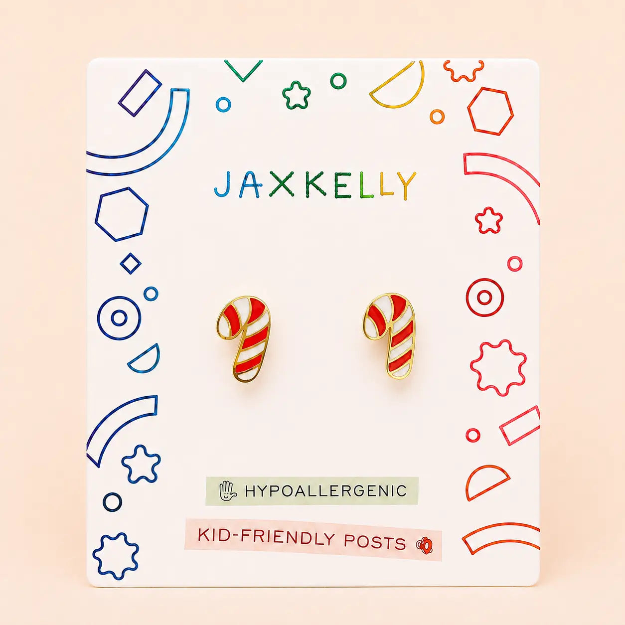Holiday Enamel Flat Back Kids Earrings