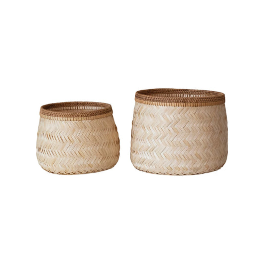 Hand-Woven Bamboo & Rattan Baskets