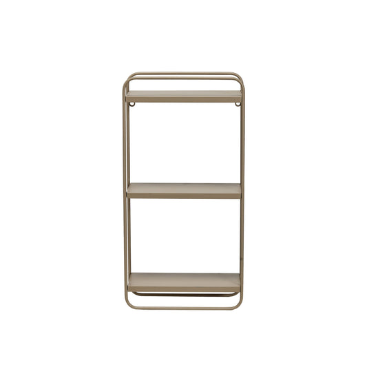 Metal Wall Shelf w/ 3 Shelves, Matte Nude Color