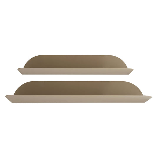 Metal Floating Wall Shelves, Nude Color, Set of 2 (Hangs Two Ways)