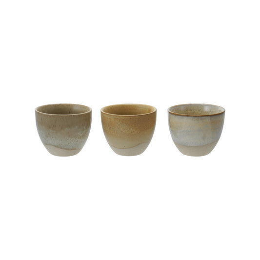 6 oz. Stoneware Teacup, Reactive Glaze, 3 Colors (Each Will Vary)