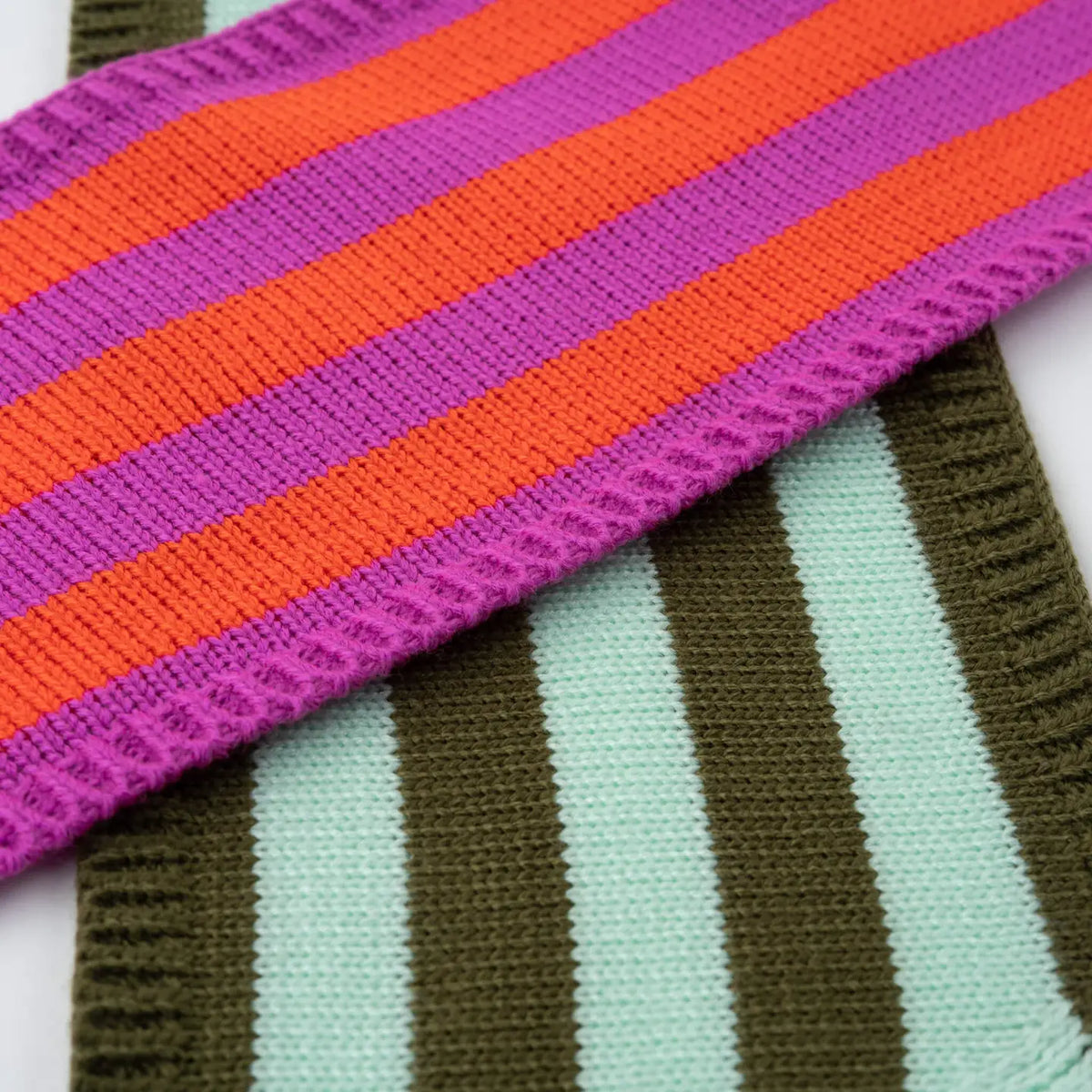 Colorblock Stripe Mini Ribbon Scarf
