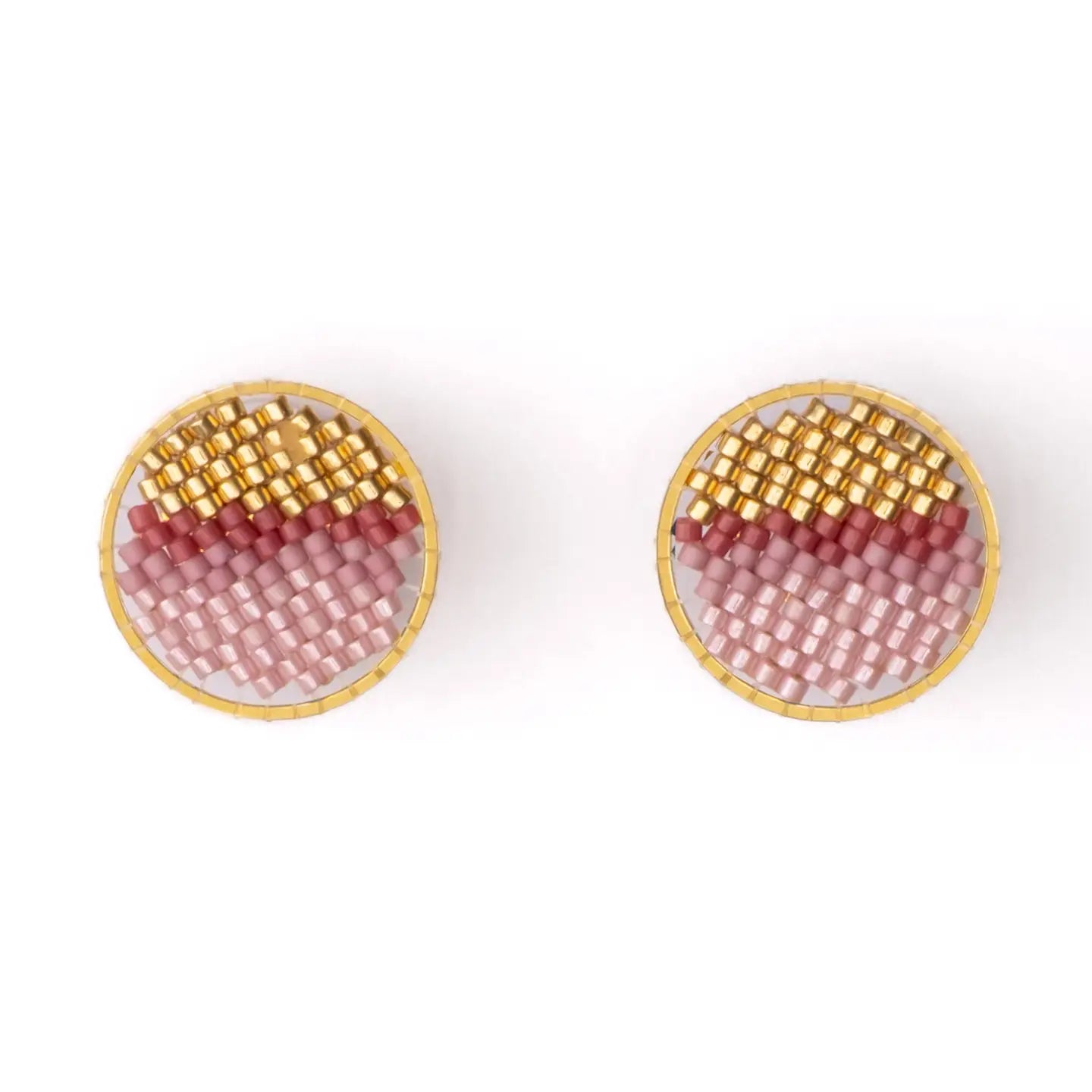 Beaded Handwoven Sweet Tart Stud Earrings