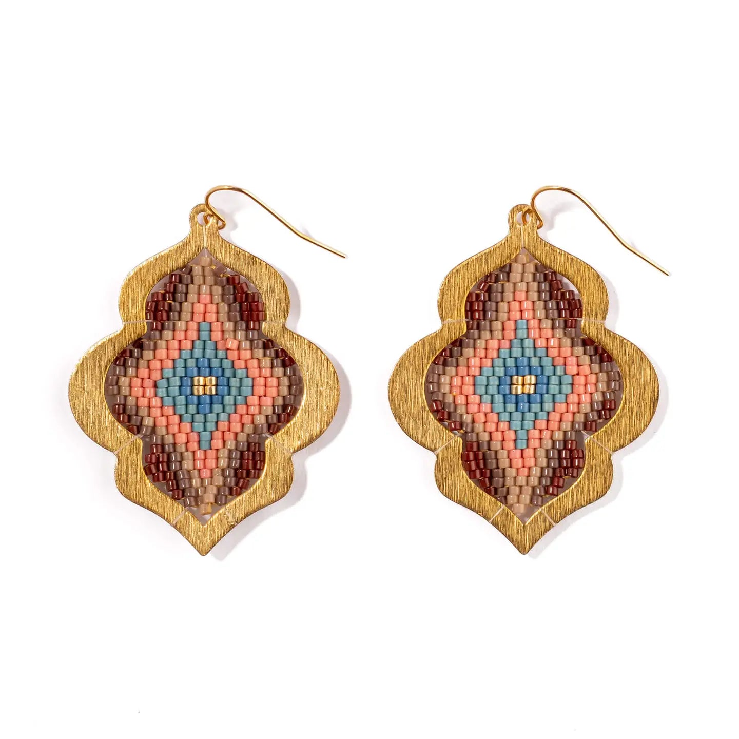 Beaded Handwoven Window Drop Earring