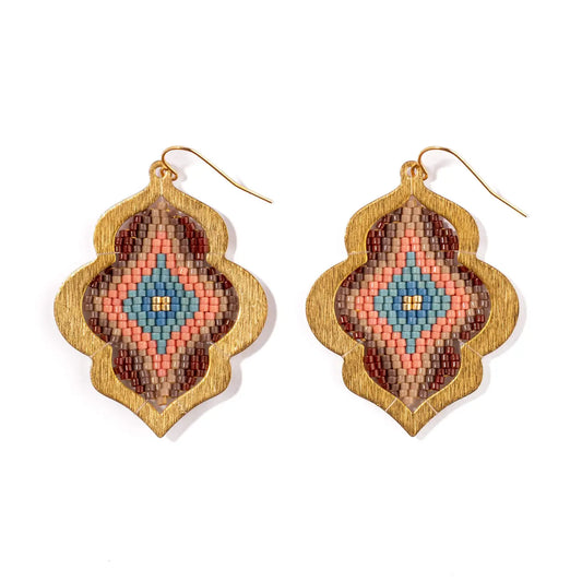 Beaded Handwoven Window Drop Earring