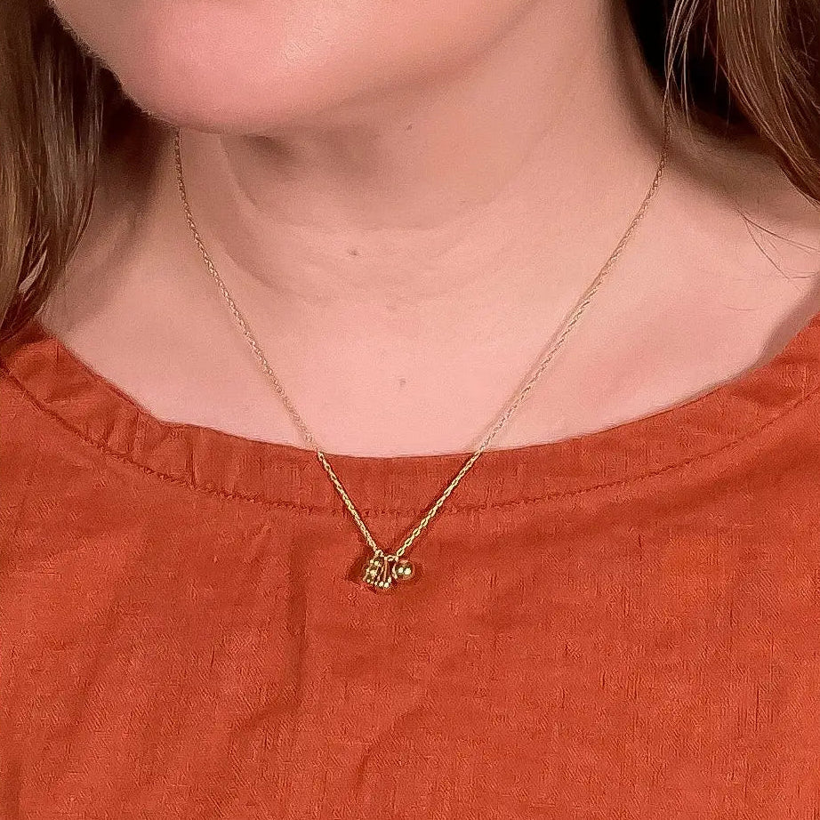 Tiny Brass Shapes Necklace