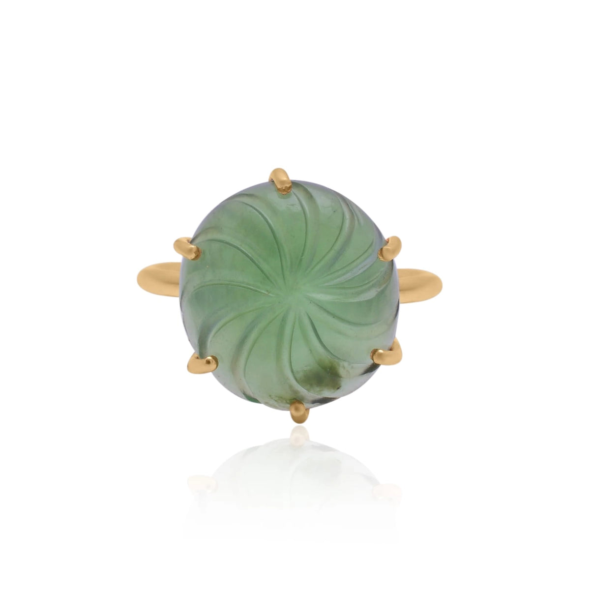 Carved Gemstone Queen Rings