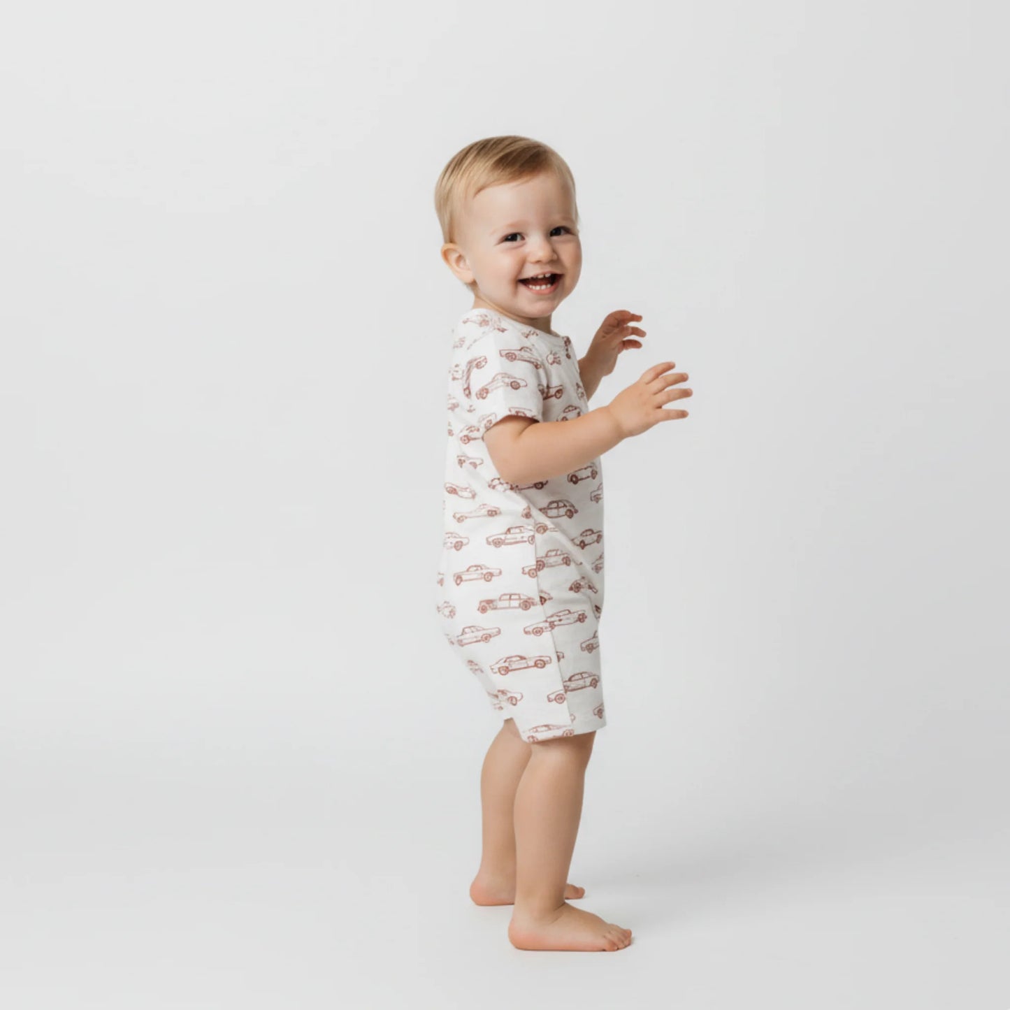 Cars Organic Short Zip Romper