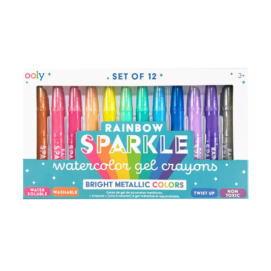 Rainbow Sparkle Watercolor Gel Crayons, Set of 12