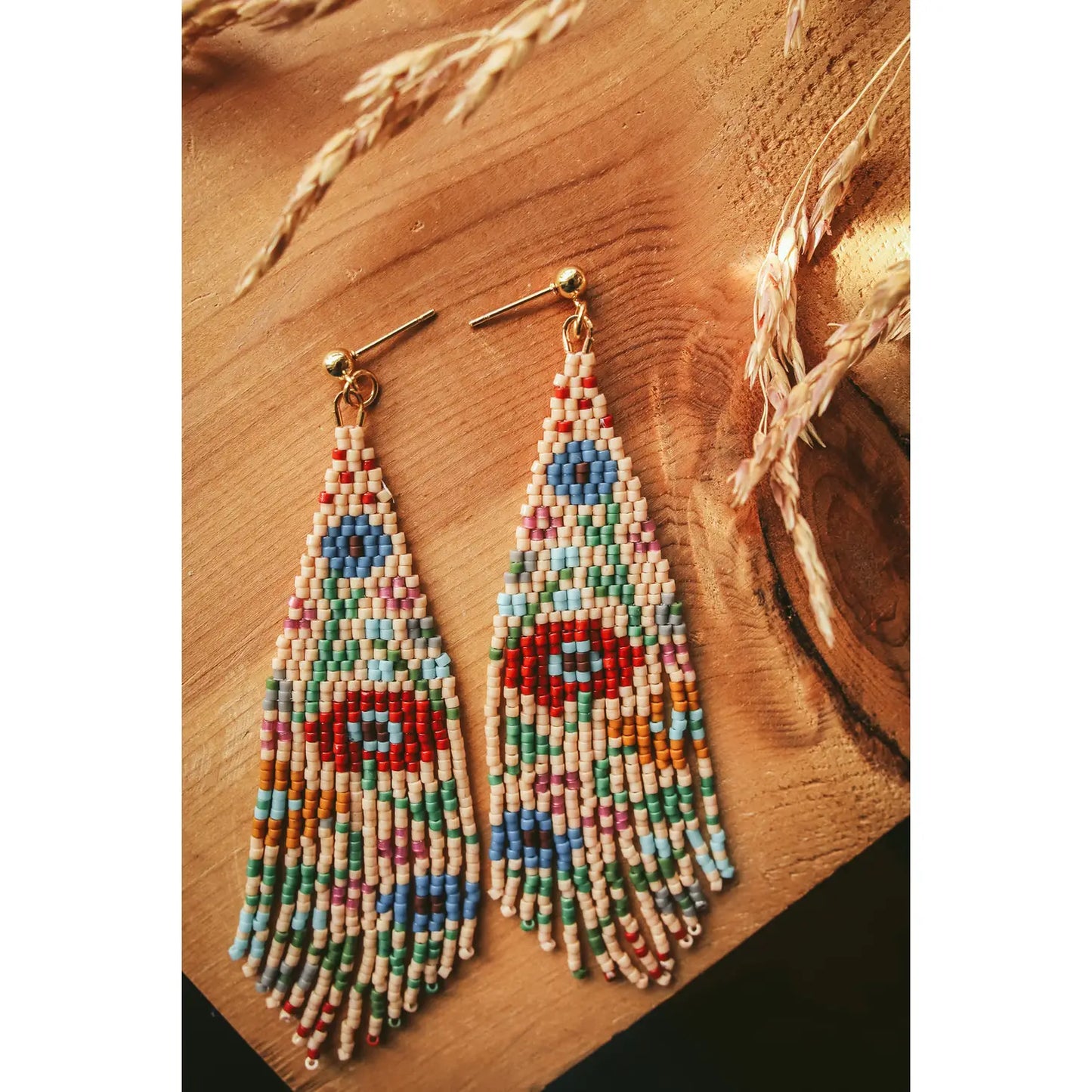 Beaded Handwoven Wildflower Earrings