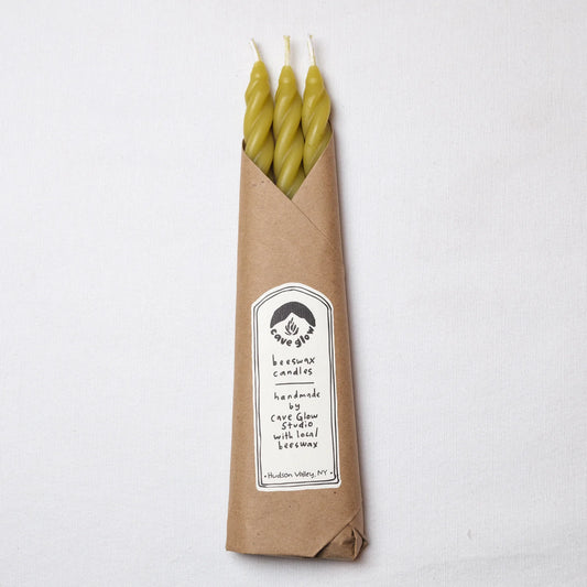 Beeswax Spiral Taper Candles