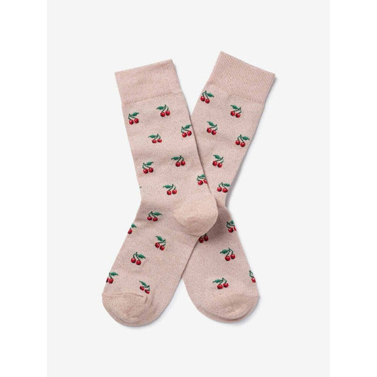 Cherry Glitter Socks