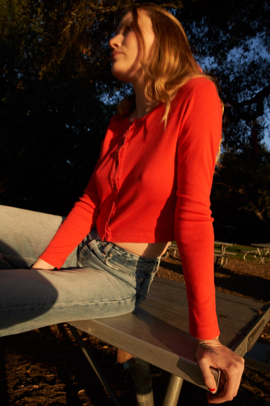 Organic Rib Cardigan