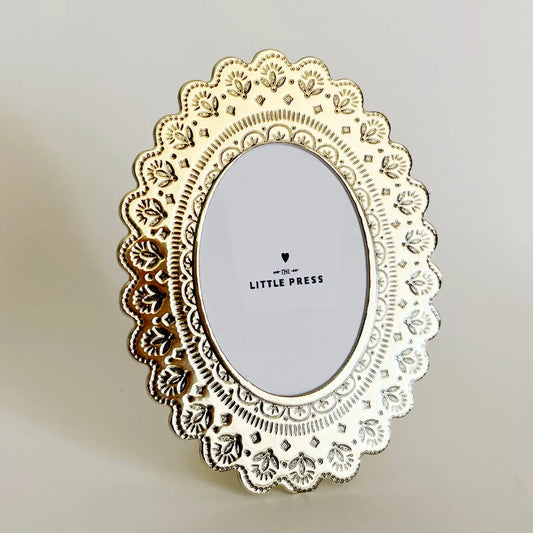 Faux Tin Oval Frame