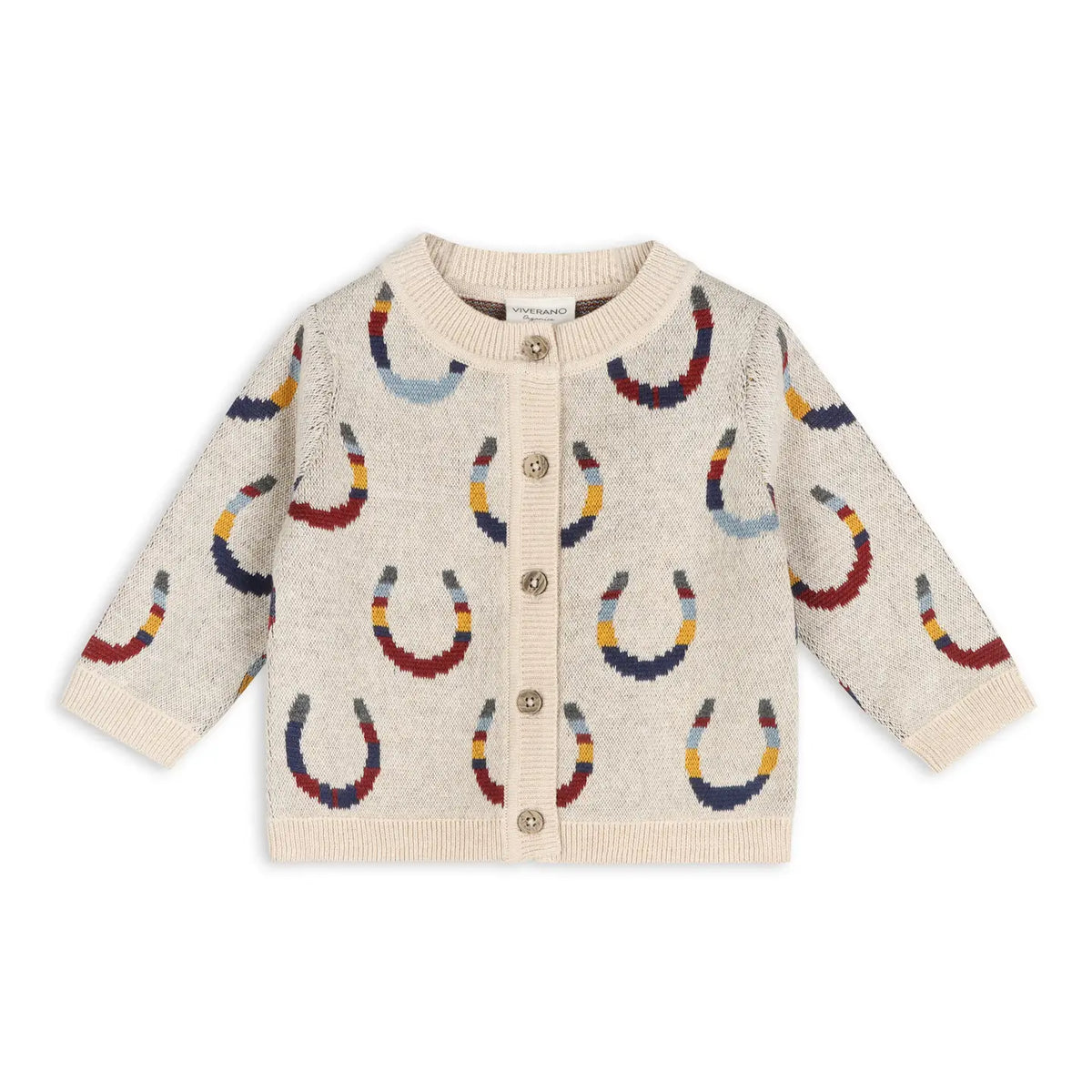 Horse Shoe Jacquard Knit Cardigan