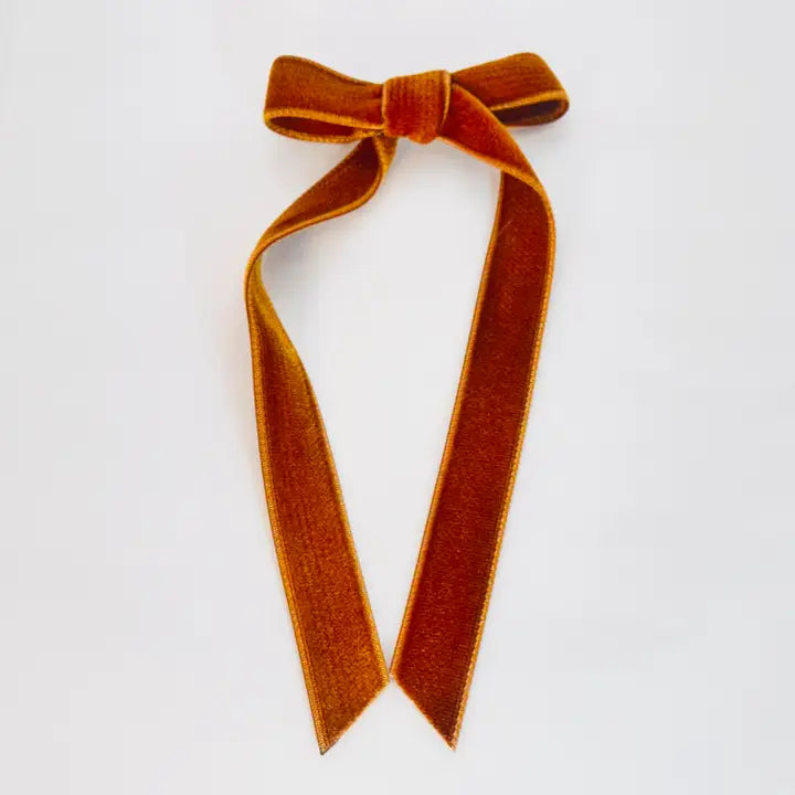 Velvet Ribbon Hair Bow Barrettes