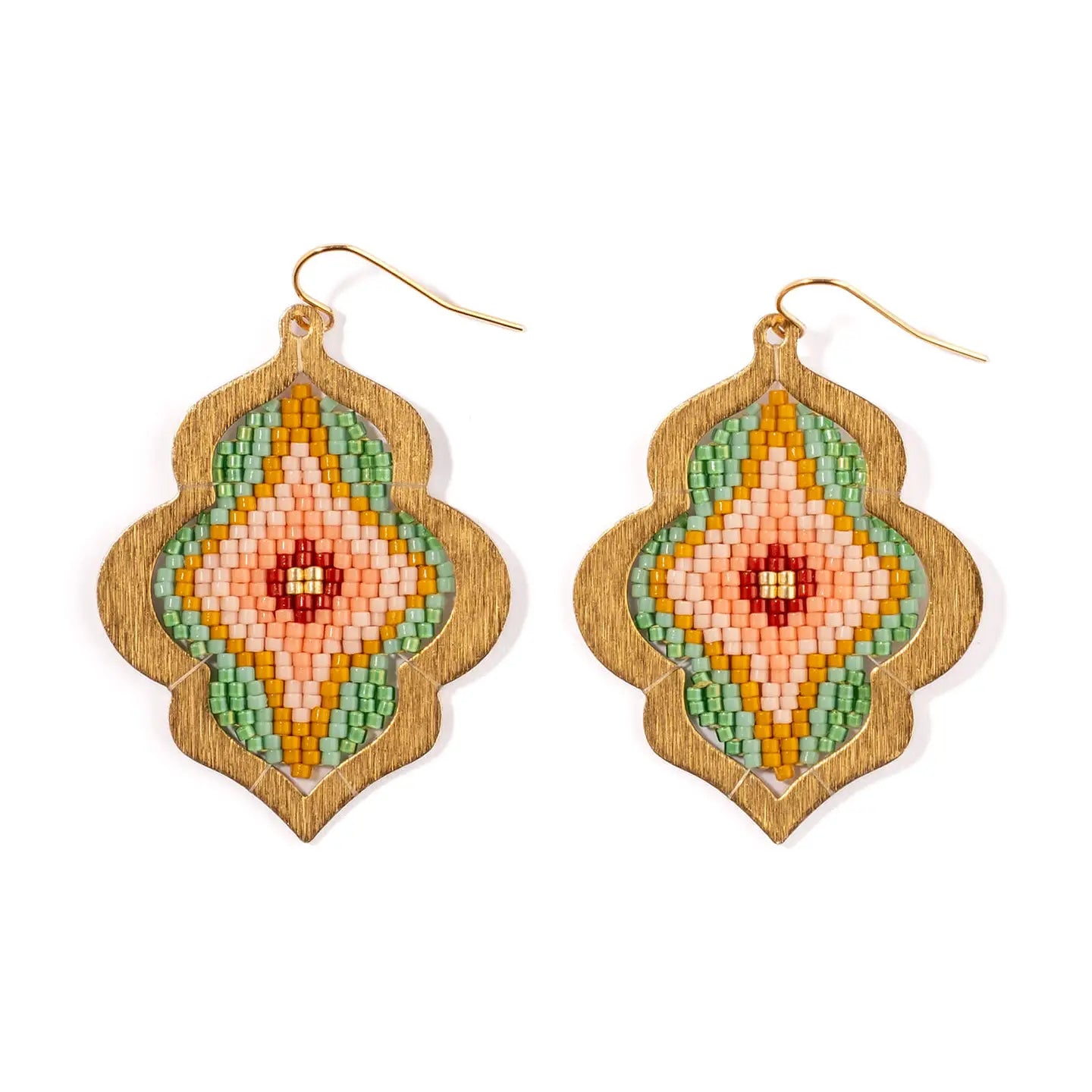 Beaded Handwoven Window Drop Earring