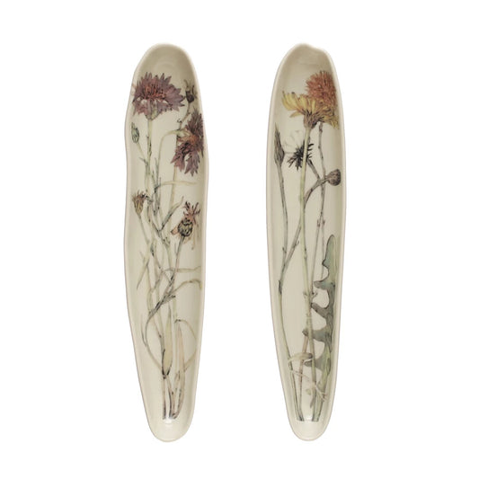 Large Floral Stoneware Platter