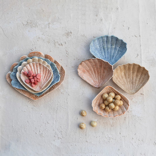 Hand-Painted Shell Bowls